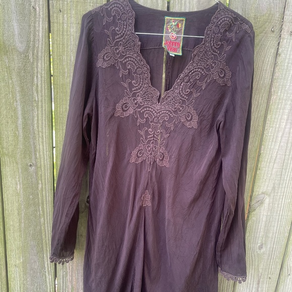 Johnny Was brown sheer tunic - Picture 1 of 5